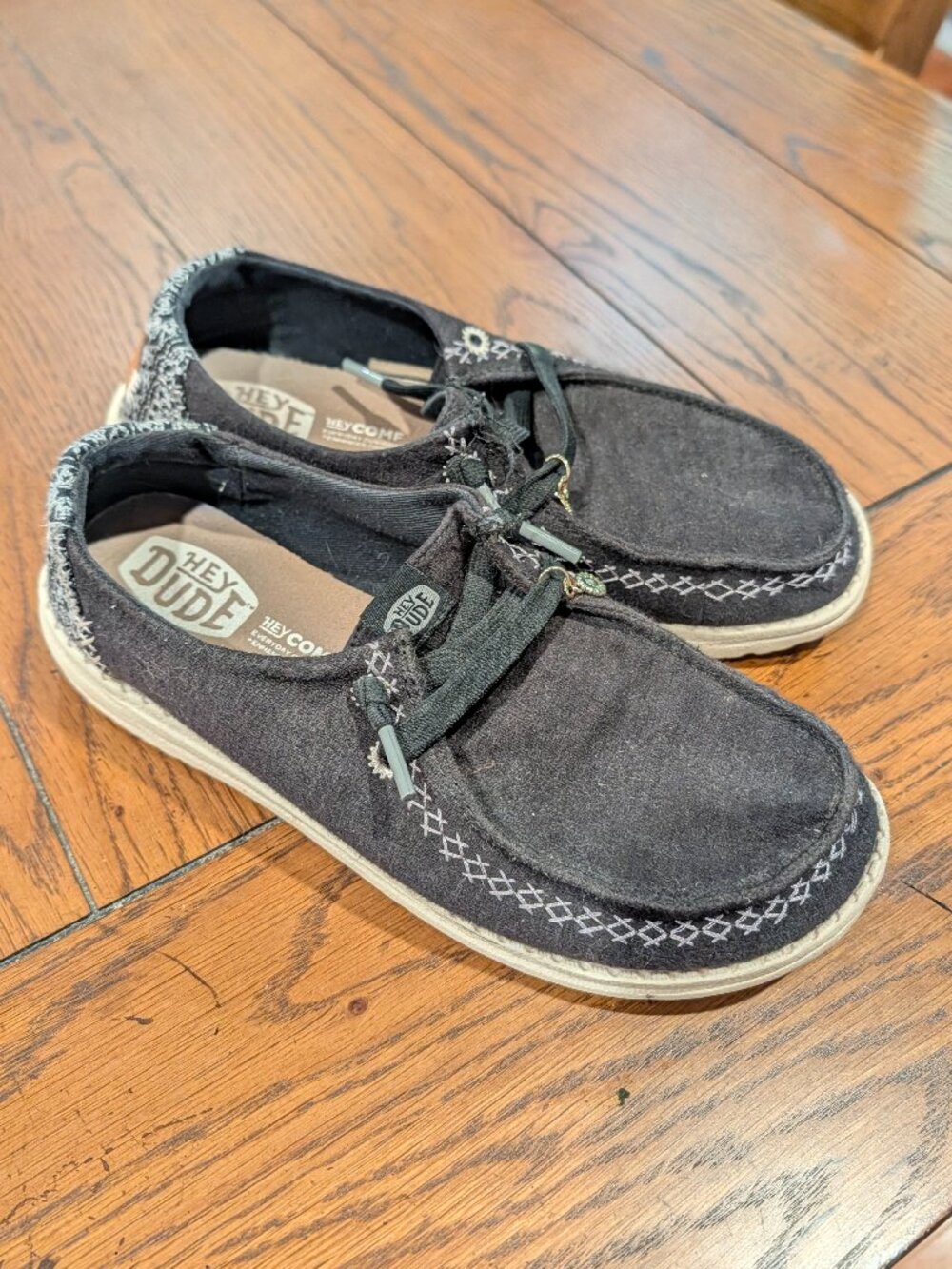 Hey Dude Wendy Woven Slip-On Shoes - Charcoal / Multi Pattern
